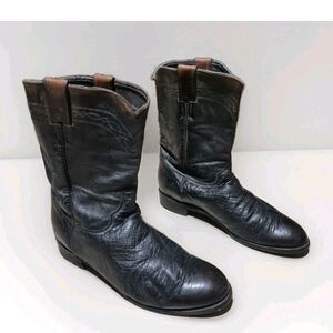 Justin Leather Men's Smooth Ostrich Boots Roper Western 10.5 EE 3021 USA